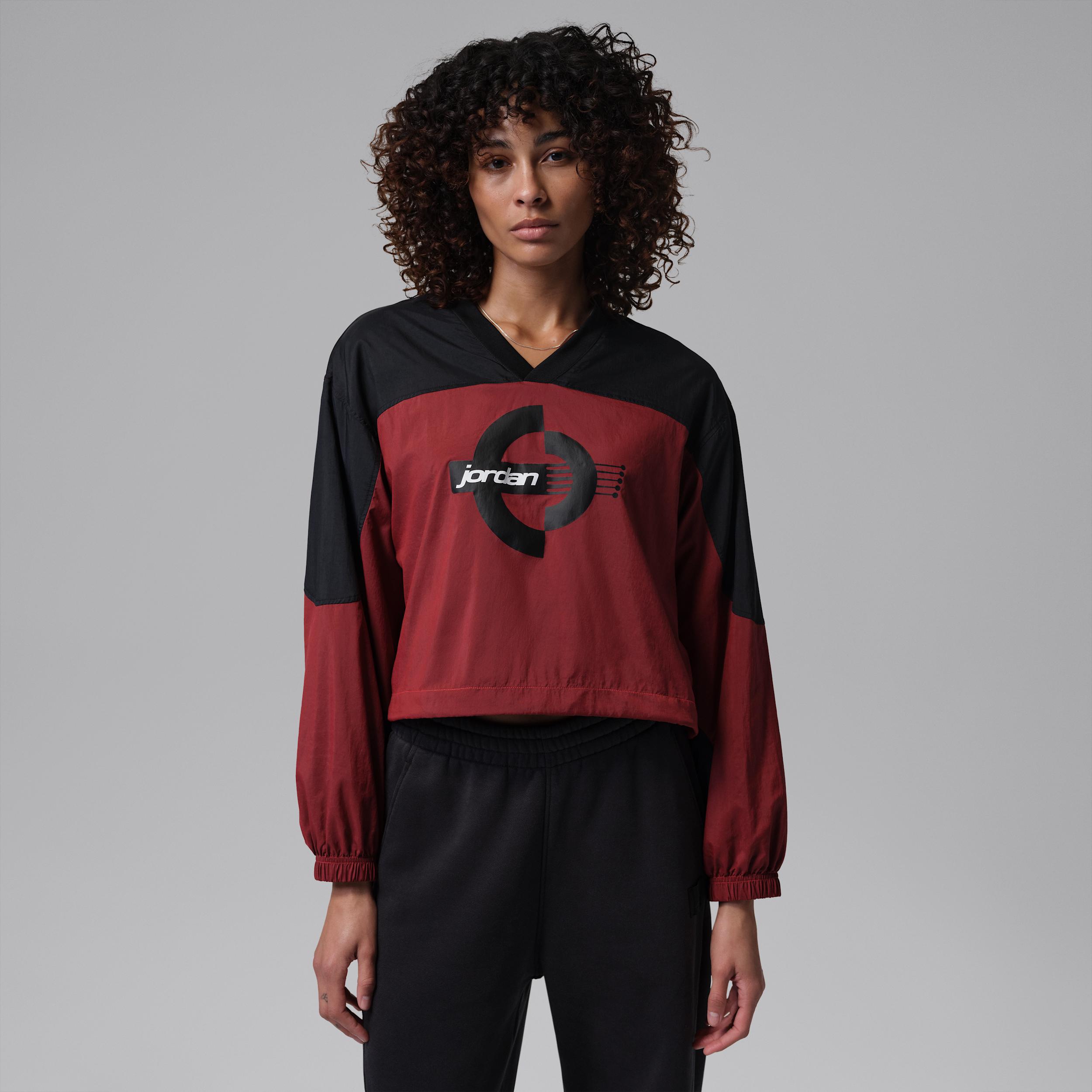 Women's Jordan Brooklyn Woven Long-Sleeve Graphic Pullover by JORDAN