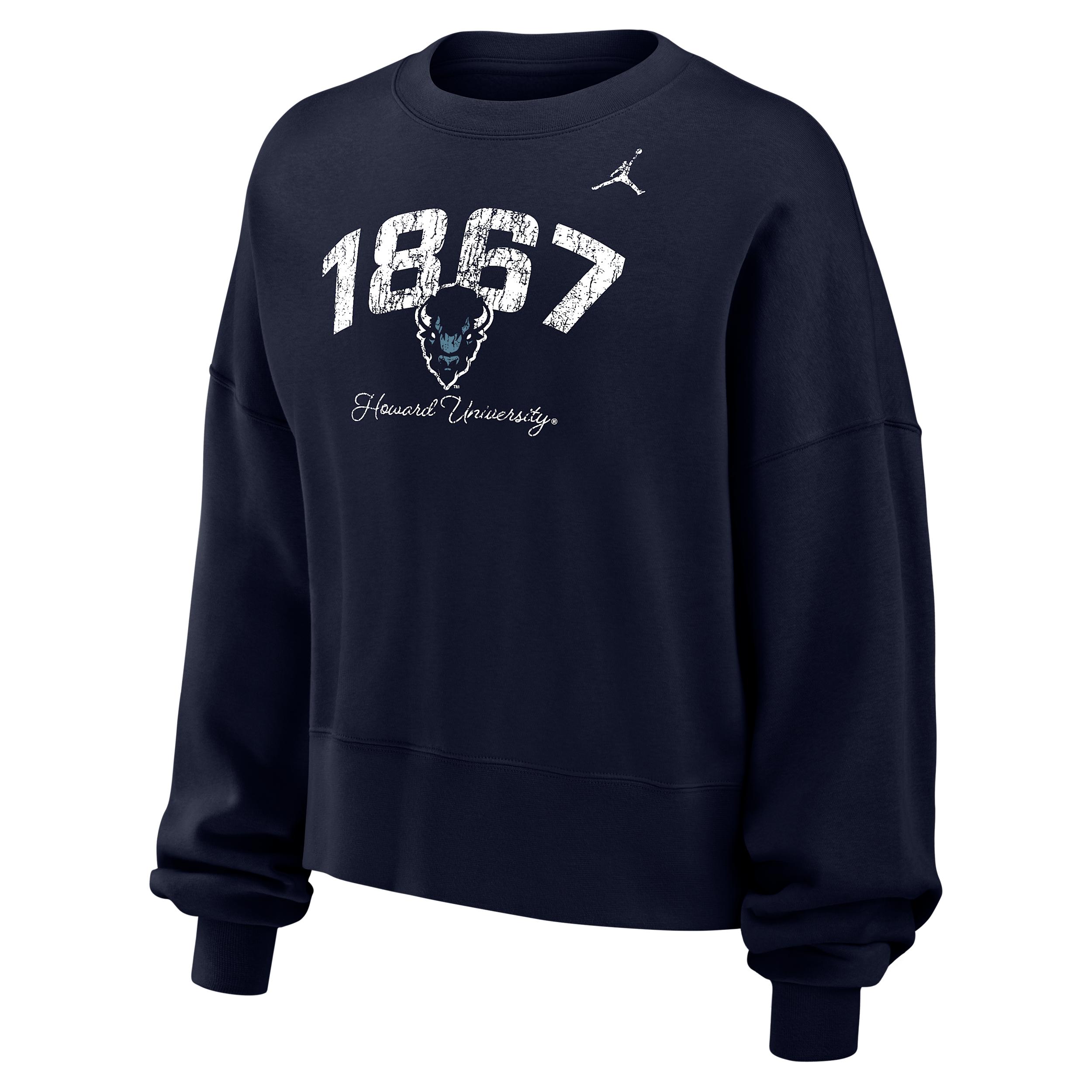 Women's Jordan College (Howard University) Phoenix Fleece Crew-Neck Sweatshirt by JORDAN