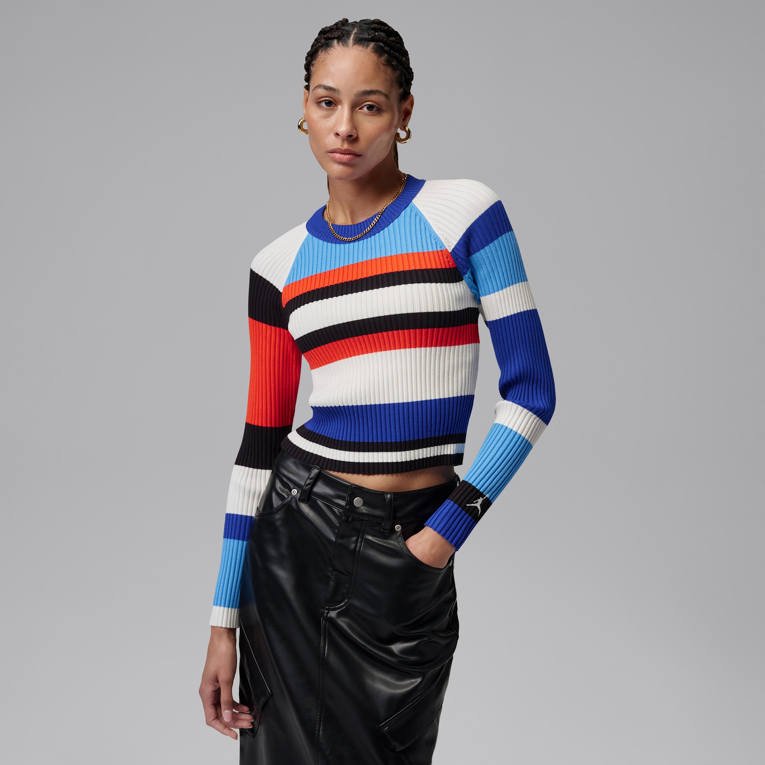 Women's Jordan Flight Long-Sleeve Striped Sweater by JORDAN