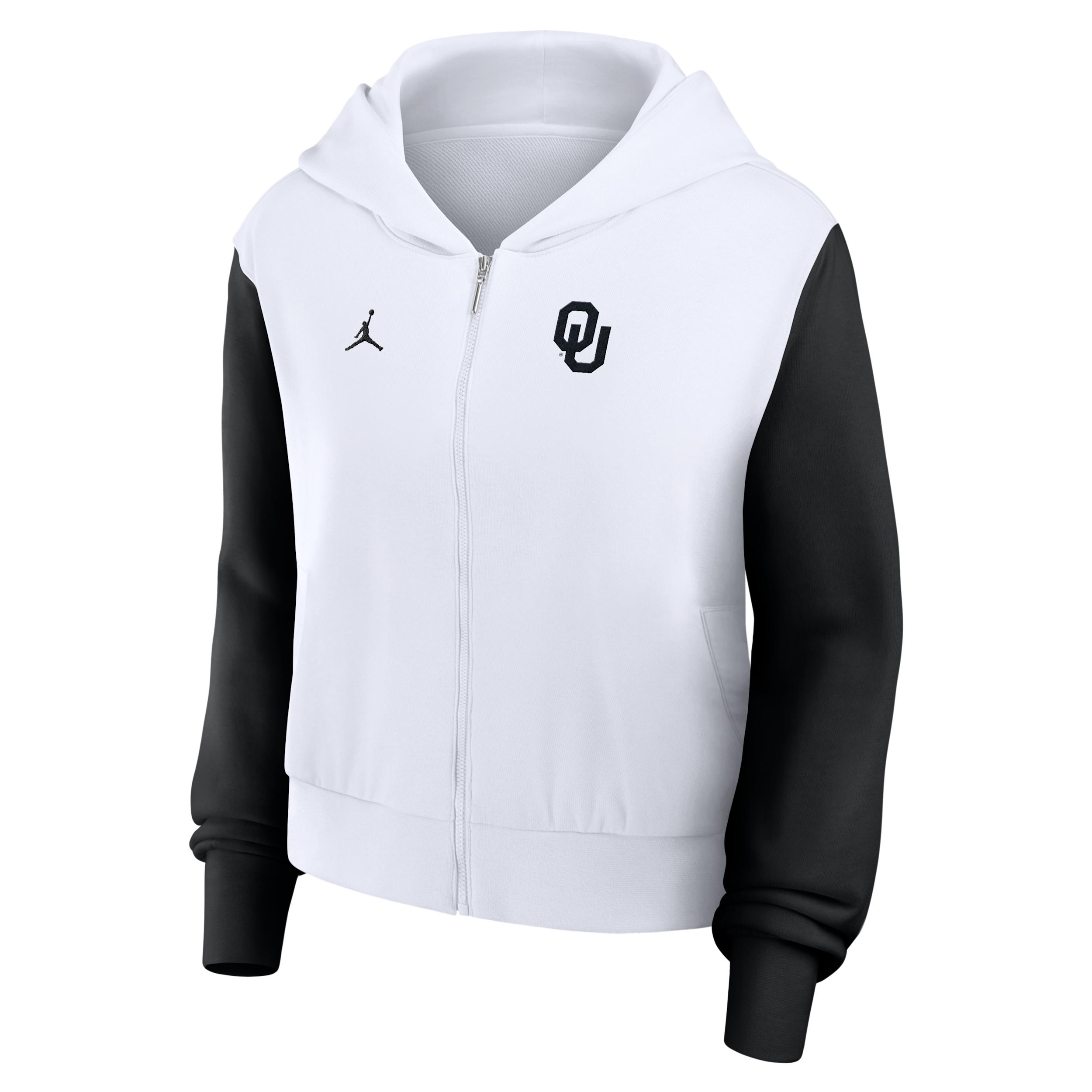 Women's Oklahoma Athletic Prep Colorblocked Script Womenâs Jordan Brand College Full-Zip Hoodie by JORDAN