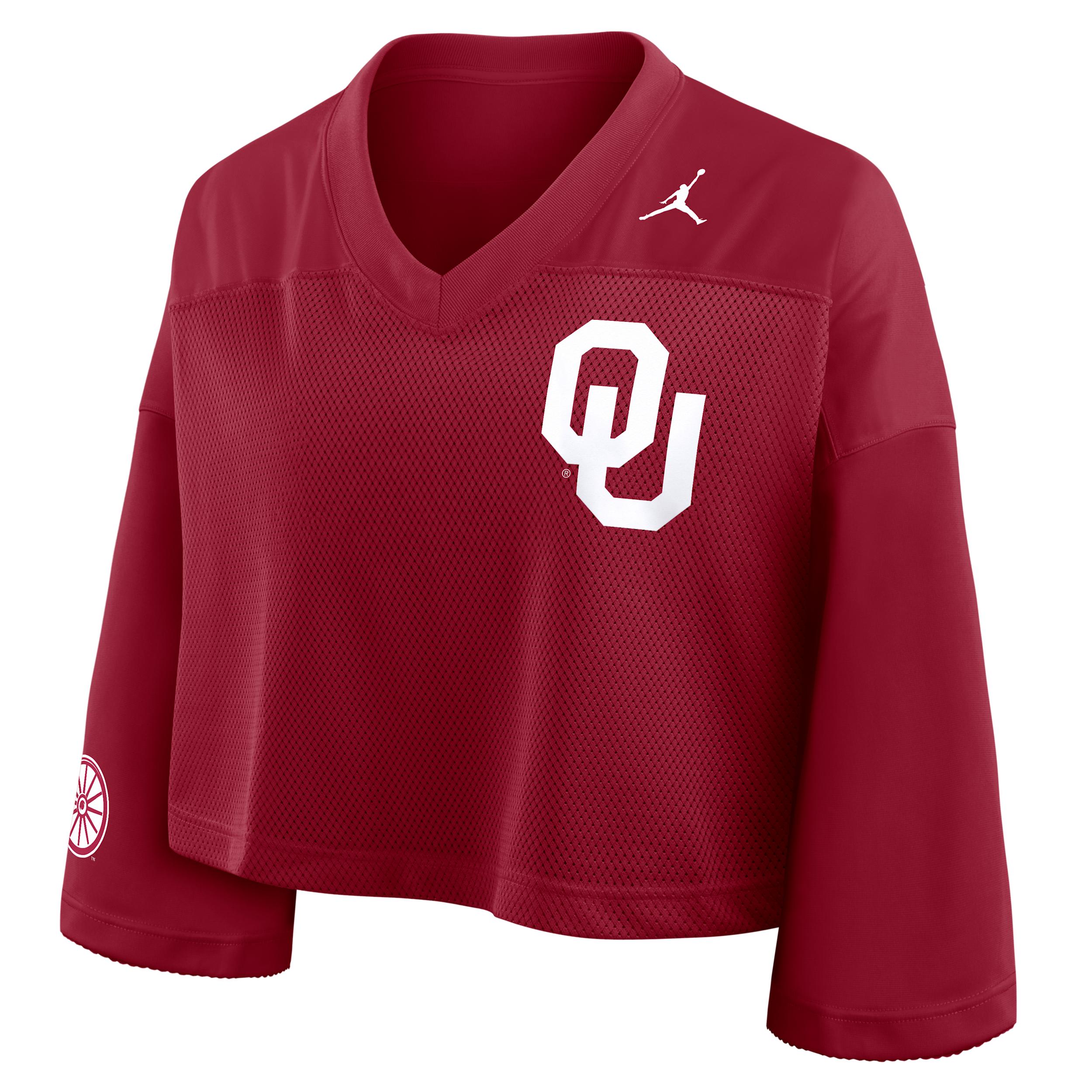 Women's Oklahoma Jersey Jordan Brand Dri-FIT College Cropped Top by JORDAN