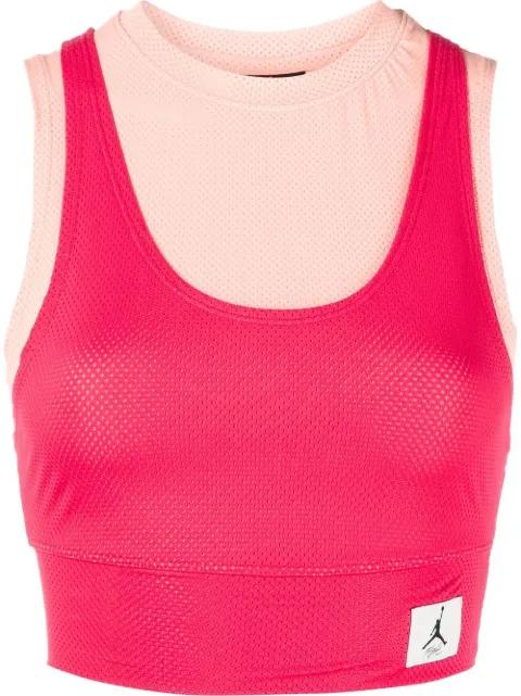logo-patch cropped vest by JORDAN