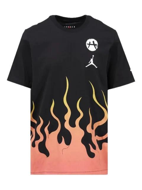 x Rui Hachimura flame-print logo T-shirt by JORDAN