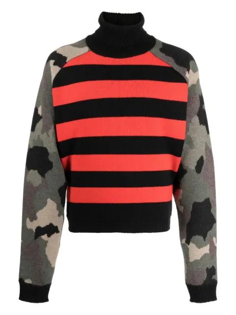 camouflage-pattern roll neck sweater by JORDANLUCA