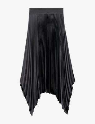 Ade Pleated High-Rise Woven Midi Skirt by JOSEPH