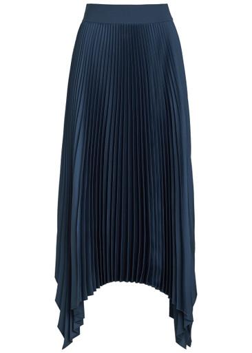 Ade plissé satin midi skirt by JOSEPH