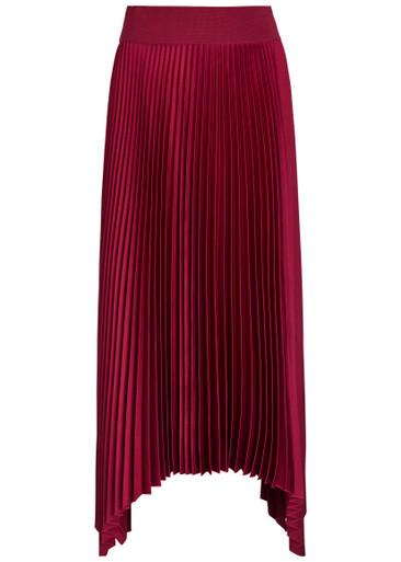 Ade plissé satin midi skirt by JOSEPH