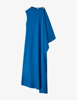 Aly Cape-Detail Crepe Midi Dress by JOSEPH
