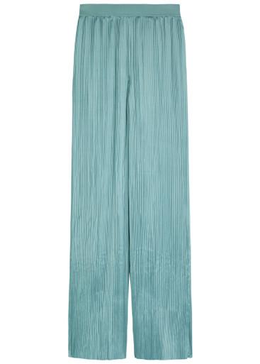 Amber pleated wide-leg satin trousers by JOSEPH