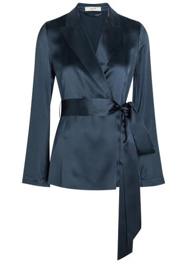 Archer belted wrap silk jacket by JOSEPH