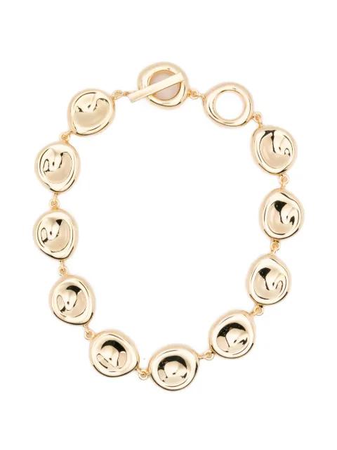 Bean gilded gold disc necklace by JOSEPH