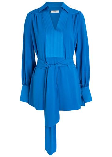 Bou belted crepe blouse by JOSEPH