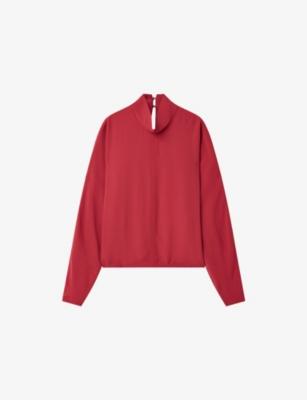 Buick Funnel-Neck Crepe Blouse by JOSEPH
