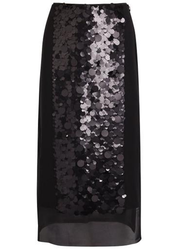 Cambo sequin-embellished voile midi skirt by JOSEPH