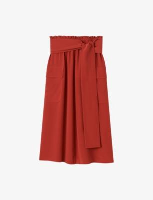 Charai Belted Silk Midi Skirt by JOSEPH