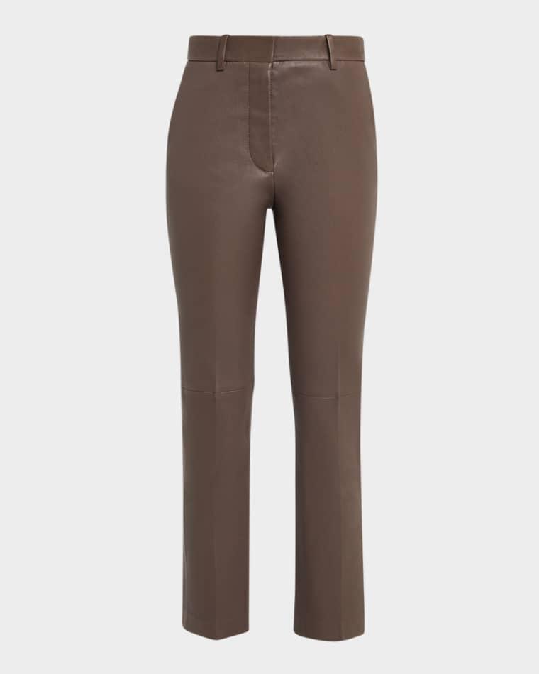 Coleman Cropped Leather Pants by JOSEPH