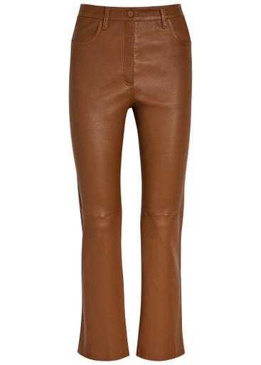 Duke straight-leg leather trousers by JOSEPH