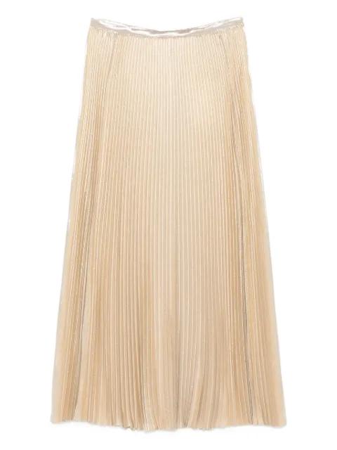 Essai lamé pleated midi skirt by JOSEPH