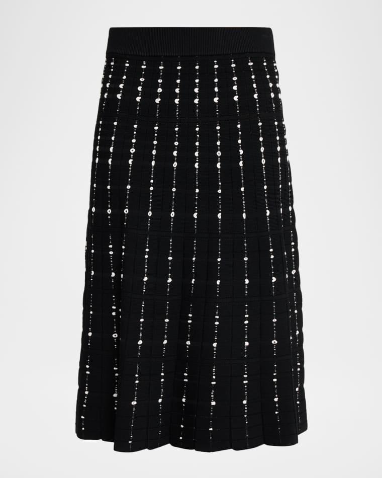 Fragmented Stripes A-Line Knit Skirt by JOSEPH