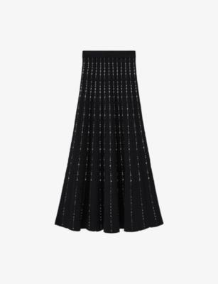 Fragmented Stripes Knitted Maxi Skirt by JOSEPH