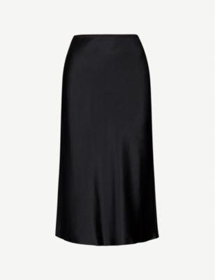 Isaak silk-satin midi skirt by JOSEPH