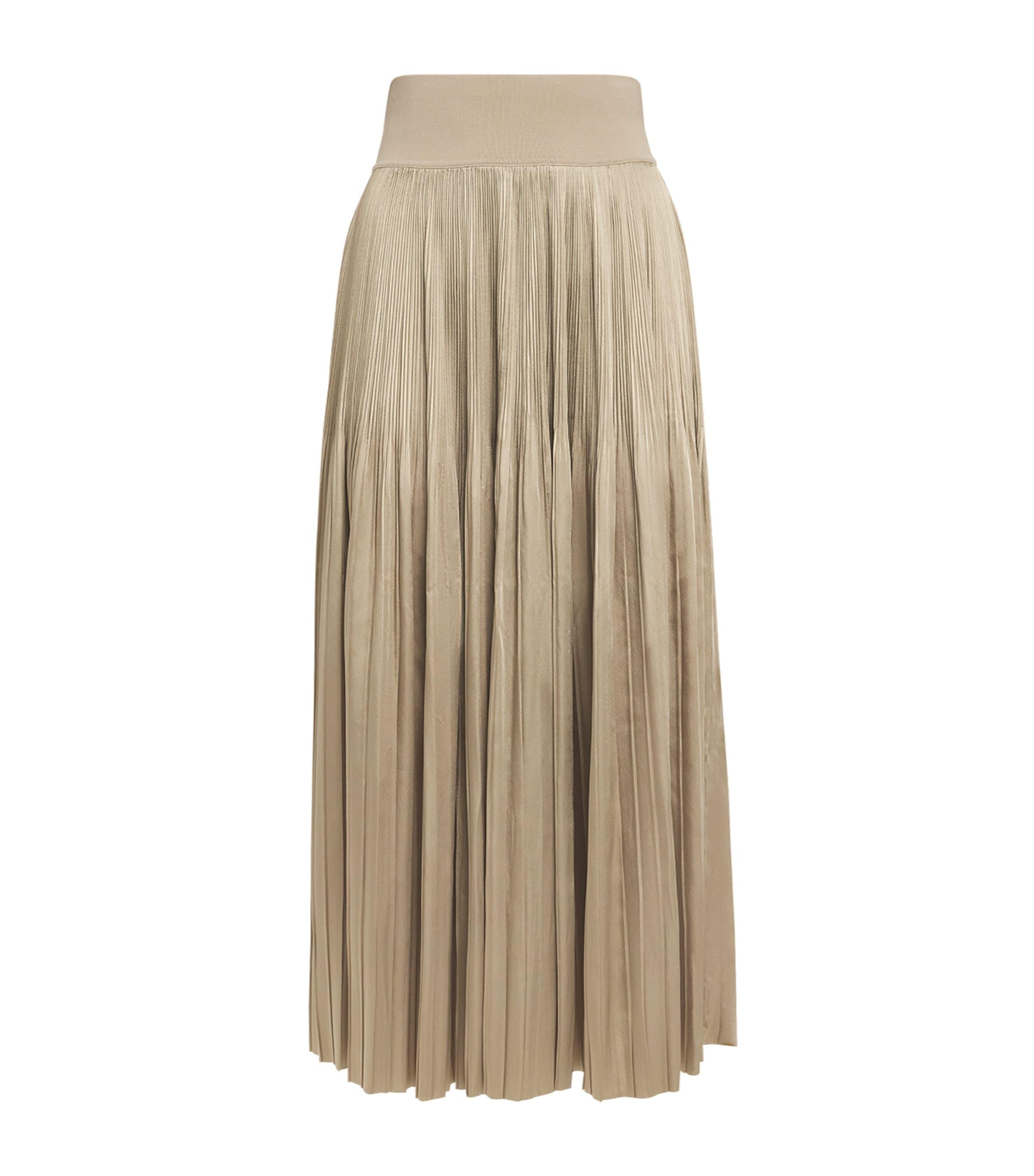 Joseph Satin Pleated Rabat Midi Skirt by JOSEPH
