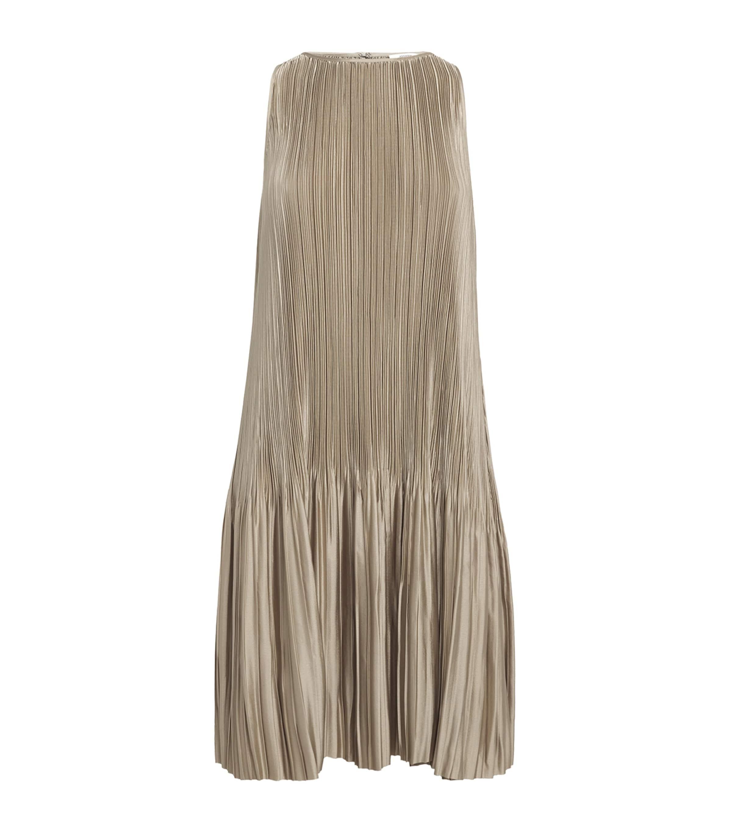 Joseph Satin Pleated Rida Midi Dress by JOSEPH