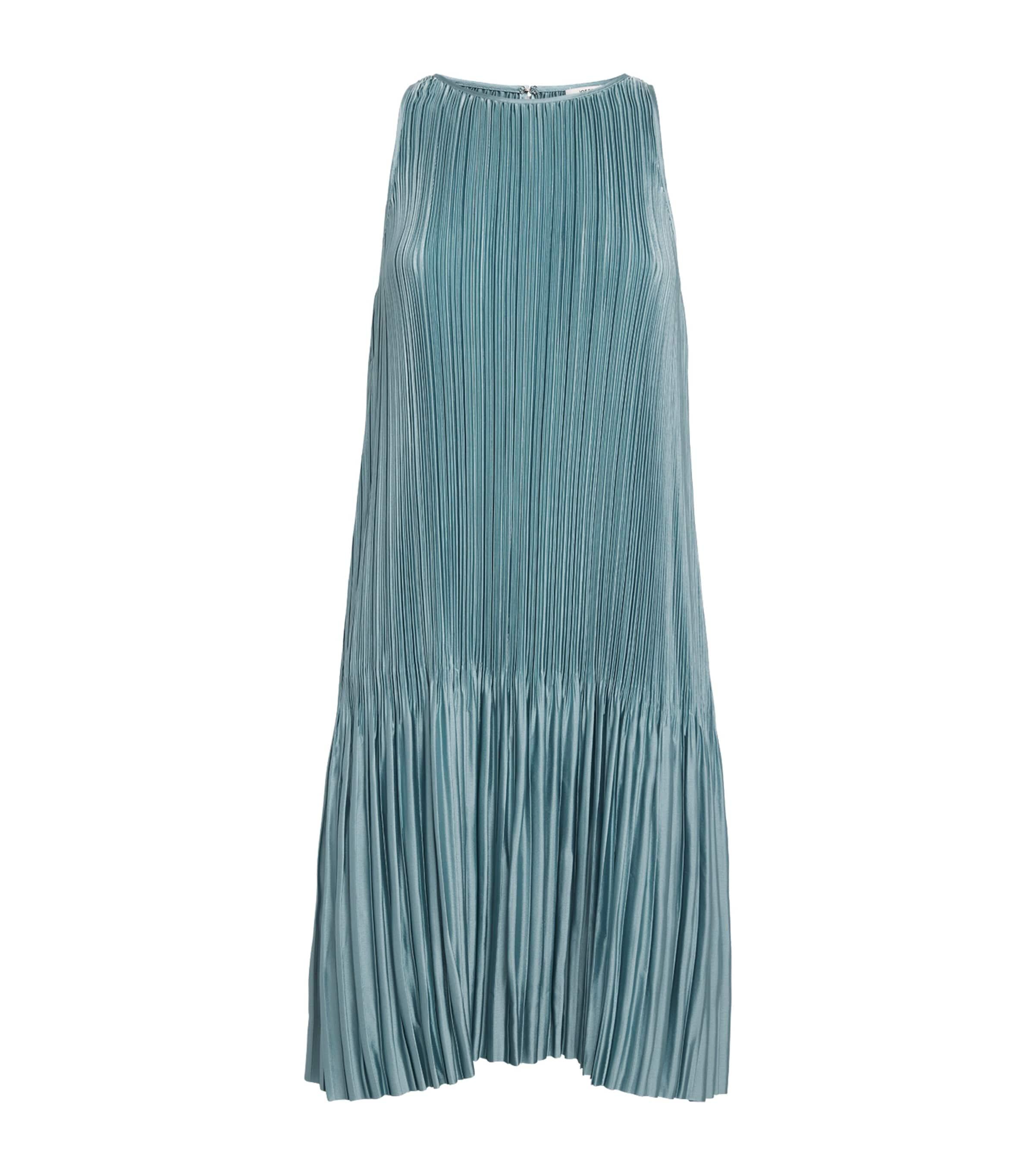Joseph Satin Pleated Rida Midi Dress by JOSEPH