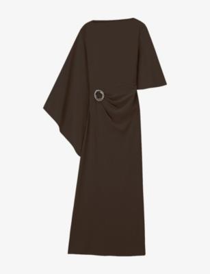 Joya Asymmetric Satin Maxi Dress by JOSEPH