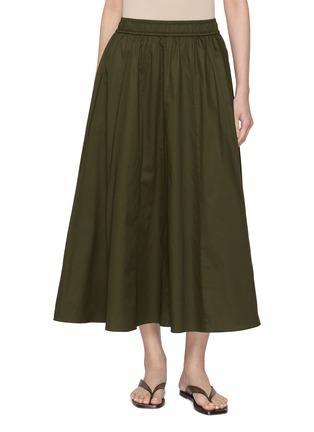 Manar Elasticated Waist Cotton Sateen Midi Skirt by JOSEPH