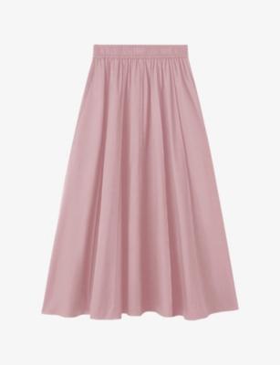 Manar Elasticated-Waist Cotton-Sateen Midi Skirt by JOSEPH