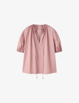 Nador Tie-Neck Cotton-Sateen Blouse by JOSEPH
