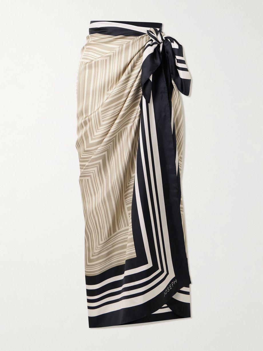 Nixie striped silk satin-twill pareo by JOSEPH