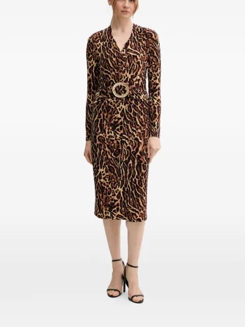 animal-print belted midi dress by JOSEPH RIBKOFF animal-print belted midi dress by JOSEPH RIBKOFF