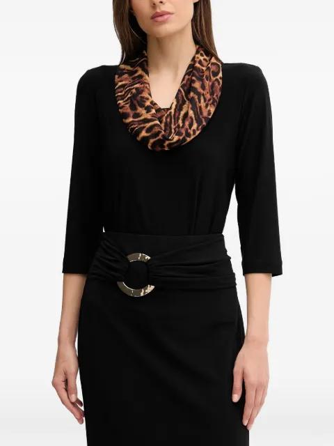 animal-print top by JOSEPH RIBKOFF