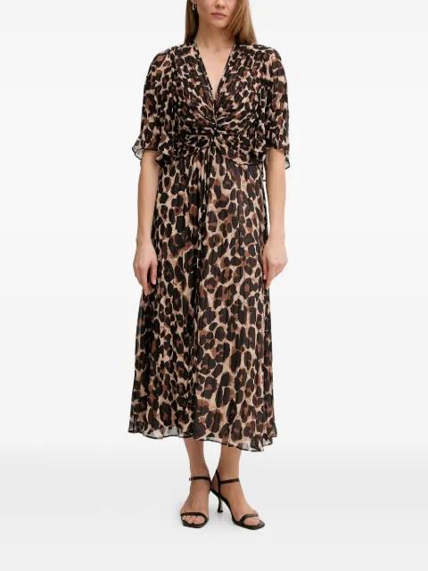 animal print twisted dress by JOSEPH RIBKOFF