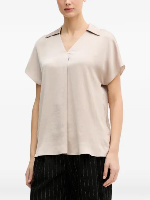 collared V-neck top by JOSEPH RIBKOFF