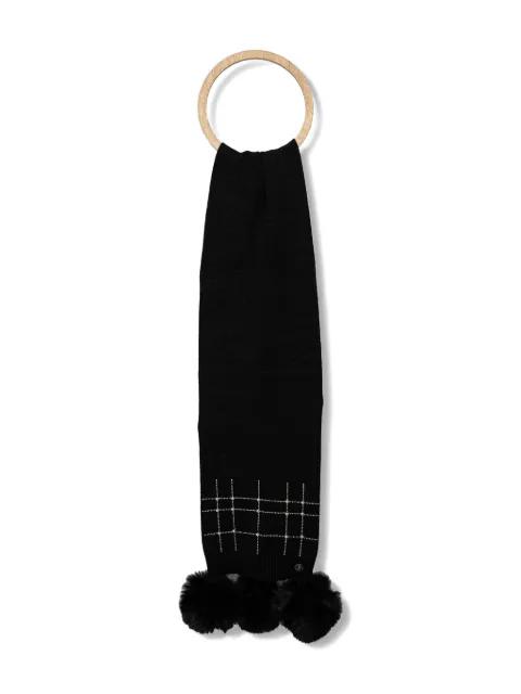 faux pearl pompom scarf by JOSEPH RIBKOFF