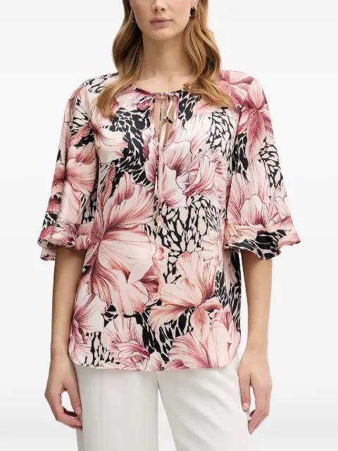 floral ruffled blouse by JOSEPH RIBKOFF