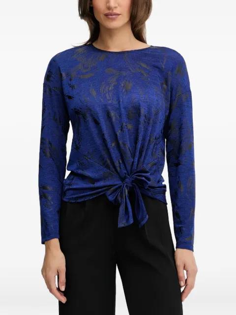 long-sleeve tie-detail top by JOSEPH RIBKOFF