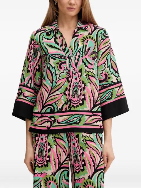 patterned three-quarter-sleeve top by JOSEPH RIBKOFF