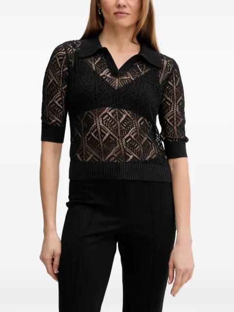polo collar knitted top by JOSEPH RIBKOFF