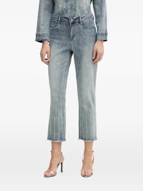 rhinestone-detail frayed jeans by JOSEPH RIBKOFF
