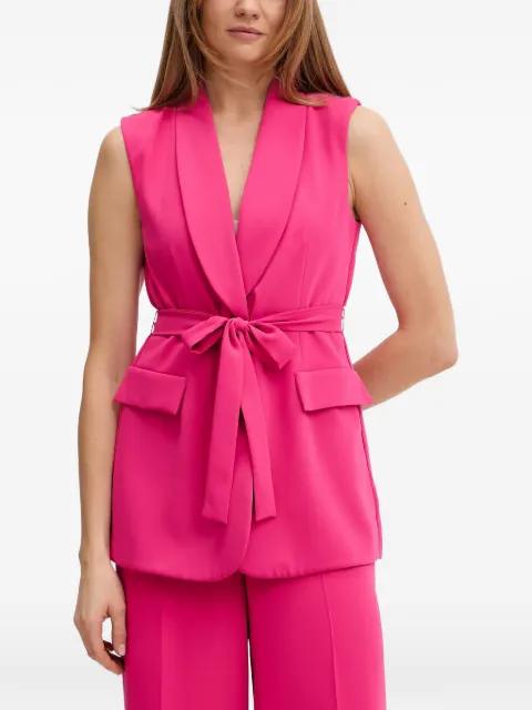 shawl-collar belted vest by JOSEPH RIBKOFF
