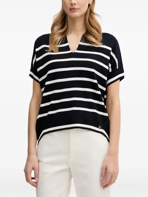 striped V-neck T-shirt by JOSEPH RIBKOFF