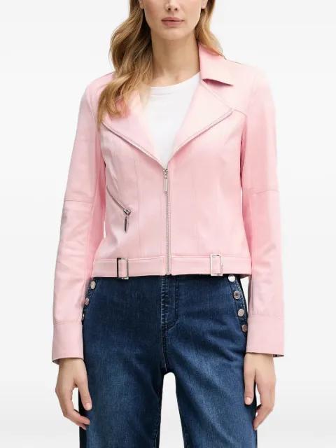 zip-up biker jacket by JOSEPH RIBKOFF