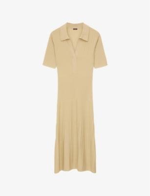 Ribbed merino-wool knitted polo dress by JOSEPH