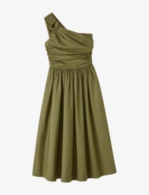 Ros One-Shoulder Cotton-Poplin Midi Dress by JOSEPH