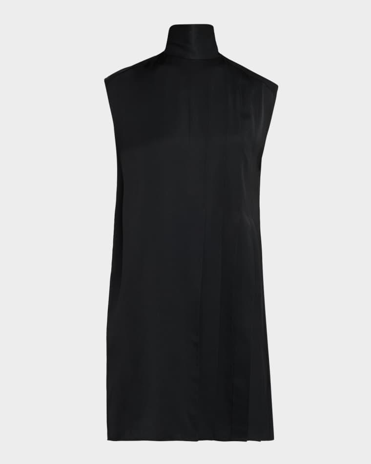 Sandy Pleated Sleeveless Crepe Mini Dress by JOSEPH