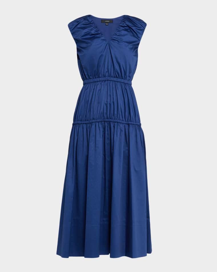 Sembat Sleeveless Cotton Sateen Midi Dress by JOSEPH